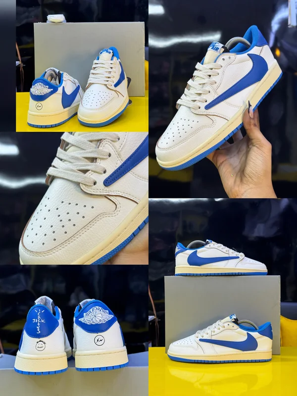 Travis Scott ❌Fragment ❌ Nike Air Jordan 1       “ MILLITARY BLUE ”