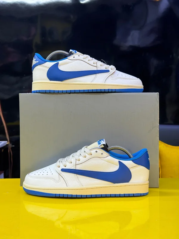 Travis Scott ❌Fragment ❌ Nike Air Jordan 1       “ MILLITARY BLUE ” additional